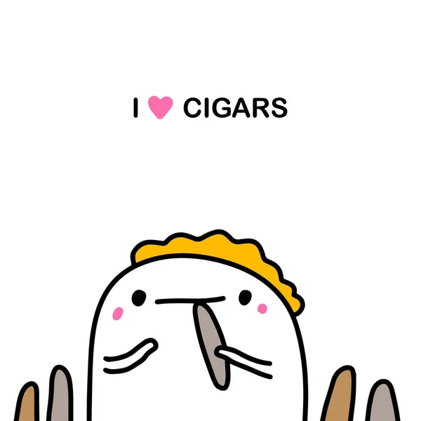 Encantan Los Cigarros Ilustración Vectorial Dibujado Mano Hombre Estilo Cómico — Archivo Imágenes Vectoriales