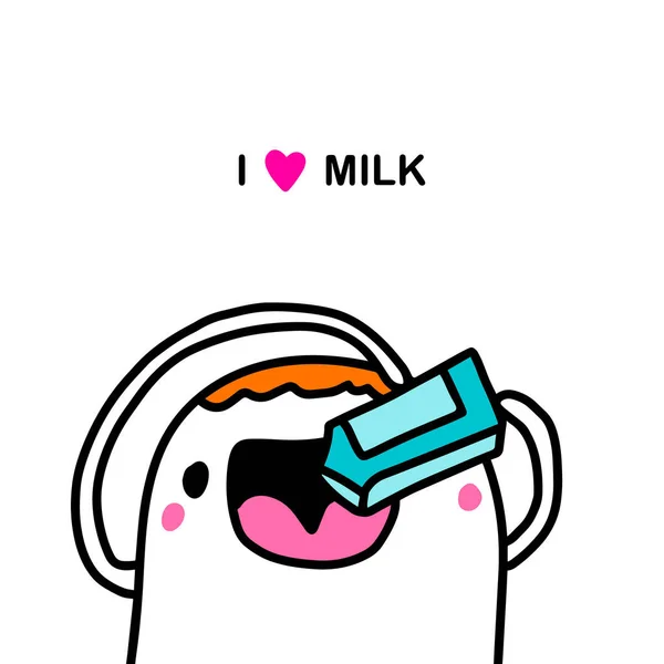 Love Milk Hand Drawn Vector Illustration Cartoon Doodle Style Man Royalty Free Stock Illustrations
