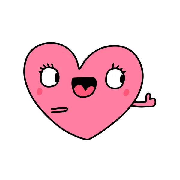 Πηγαίνοντας Δεξιά Σύμβολο Της Καρδιάς Doodle Εικόνα Εικονογράφηση Κινούμενα Σχέδια — Διανυσματικό Αρχείο