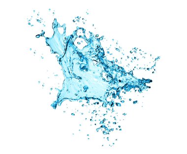 Su sıçrama izolasyonu Beyaz arkaplanda, kırpma yolu.