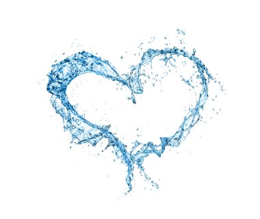 Su sıçrama izolasyonu Beyaz arkaplanda, kırpma yolu.