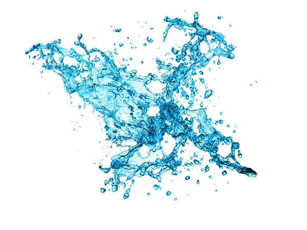 Water Splash Isoleren Witte Achtergrond — Stockfoto
