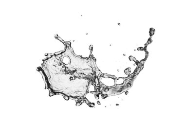 su sıçrama izole beyaz arka plan üzerinde