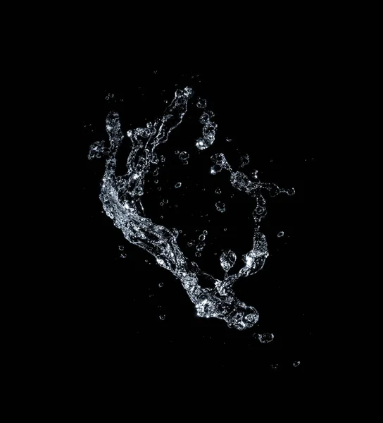 Agua Splash Aislar Sobre Fondo Negro —  Fotos de Stock