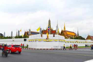 Wat Phra Kaew (Wat Phra Kaew) Zümrüt Buda Tapınağı, Bangkok Tayland manzarası, 2 Kasım 2019