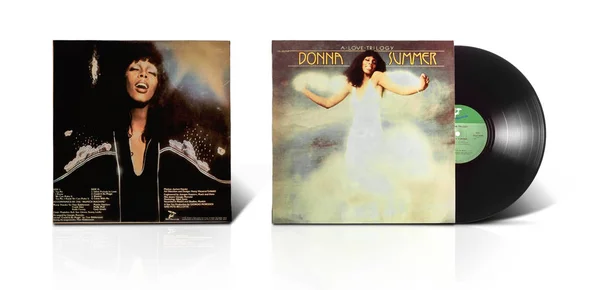 Old used vinyl album A Love Trilogy Donna Summer — Stock Photo, Image