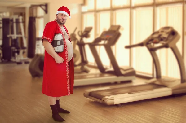 Santa quiere perder algo de grasa — Foto de Stock