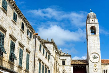 Hırvatistan 'ın eski Dubrovnik kentindeki Ana Cadde Stradun' u.