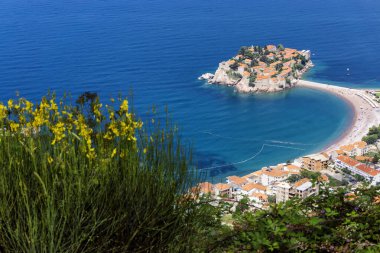 Ada Sveti Stefan, Budva yakınlarında, Adriyatik kıyısı, Karadağ