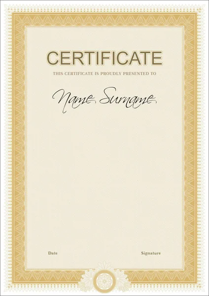 Certificat Diplôme Modèle Vintage Rétro — Image vectorielle