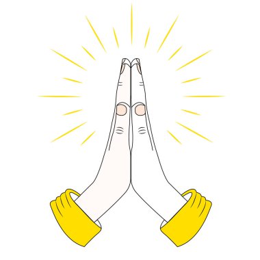 Beyaz arka planda dua eden katlanmış eller