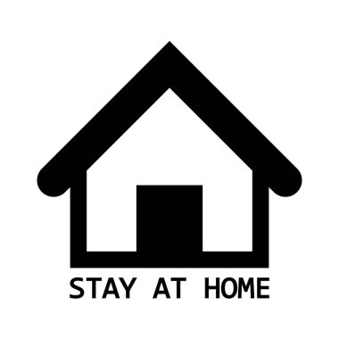 Icon evde kal. Karantina, ev, insanlar, aile