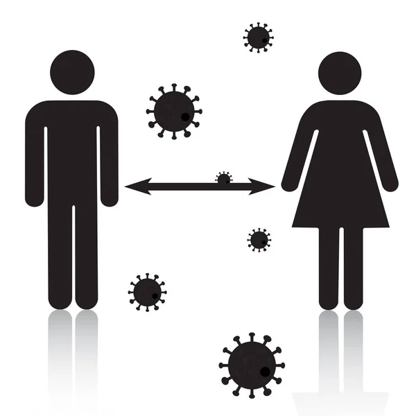 Folk Håller Sig Avstånd Virus Luften — Stock vektor