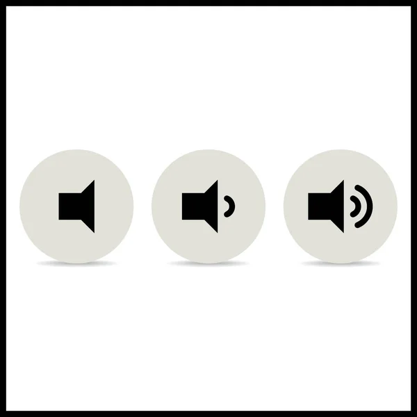 Значок Увеличения Звука Белом Фоне Тенью — стоковый вектор