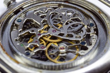 Eski saat eski kronograf saat mekanizması