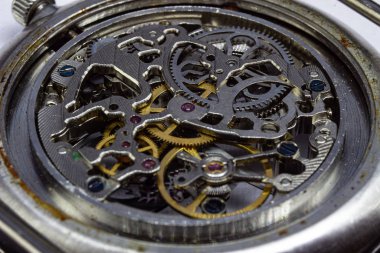 Eski saat eski kronograf saat mekanizması