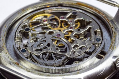 Eski saat eski kronograf saat mekanizması