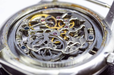 Eski saat eski kronograf saat mekanizması