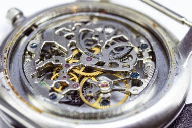 Eski saat eski kronograf saat mekanizması