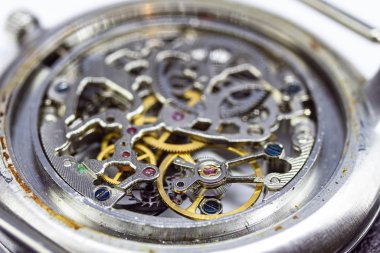 Eski saat eski kronograf saat mekanizması