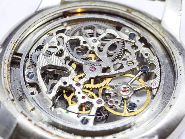 Eski Saat Eski Kronograf Saat Mekanizması — Stok fotoğraf