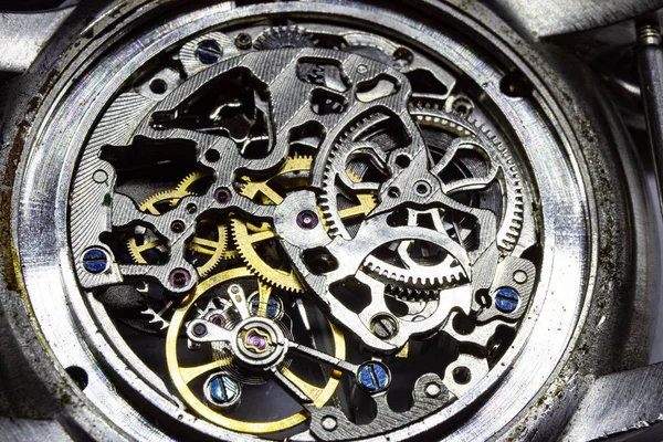 Oude Klok Oude Chronograaf Uurwerk Mechanisme — Stockfoto