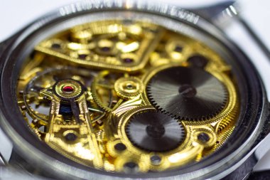 Eski saat eski kronograf saat mekanizması
