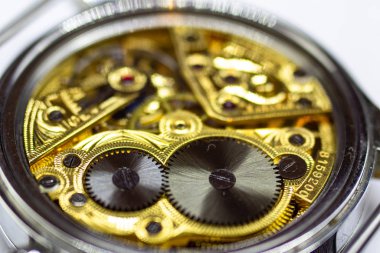 Eski saat eski kronograf saat mekanizması