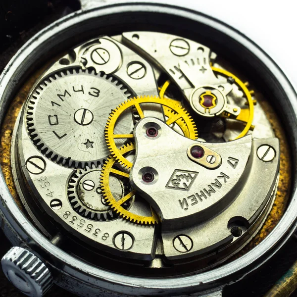 Alte Uhr Alte Chronographen Uhrwerk Getriebe — Stockfoto