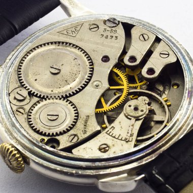 Eski saat eski kronograf saat mekanizması donanımı