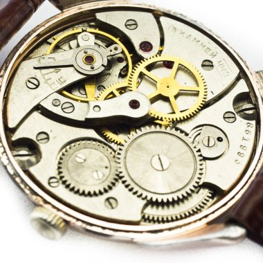 Eski saat eski kronograf saat mekanizması donanımı