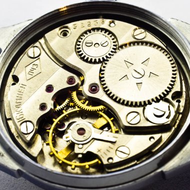 Eski saat eski kronograf saat mekanizması donanımı