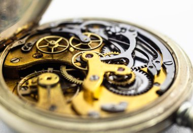 Eski saat eski kronograf saat mekanizması donanımı