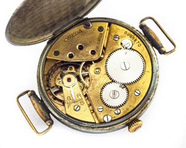 Eski saat eski kronograf saat mekanizması donanımı