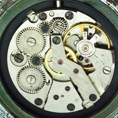 Eski saat eski kronograf saat mekanizması donanımı