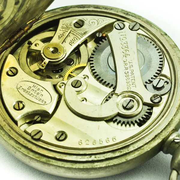 Velho Relógio Velho Cronógrafo Mecanismo Mecanismo Relógio Engrenagem — Fotografia de Stock