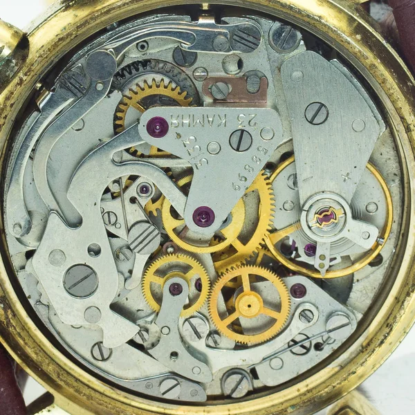Stary Zegar Starego Chronografu Mechanizm Biegu — Zdjęcie stockowe