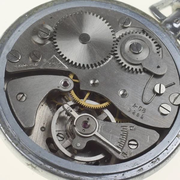 Alte Uhr Alte Chronographen Uhrwerk Getriebe — Stockfoto