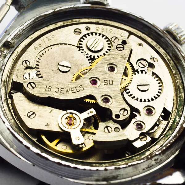 Stary Zegar Starego Chronografu Mechanizm Biegu — Zdjęcie stockowe