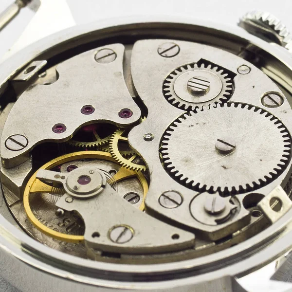 Vieille Horloge Vieux Chronographe Mécanisme Horloge Engrenage — Photo