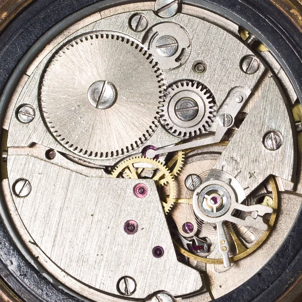 Oude Klok Oude Chronograaf Uurwerk Mechanisme Versnelling — Stockfoto