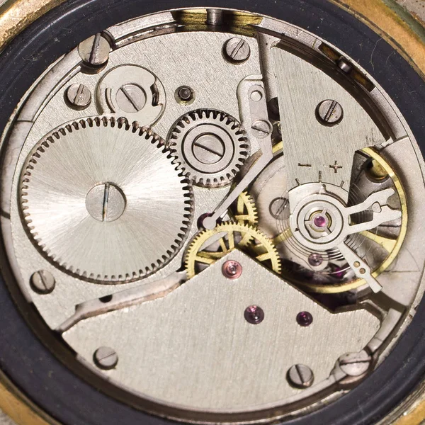 Oude Klok Oude Chronograaf Uurwerk Mechanisme Versnelling — Stockfoto