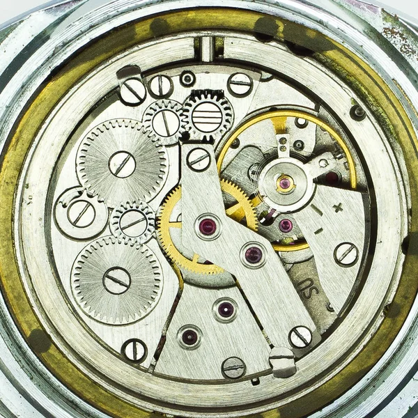 Vieille Horloge Vieux Chronographe Mécanisme Horloge Engrenage — Photo