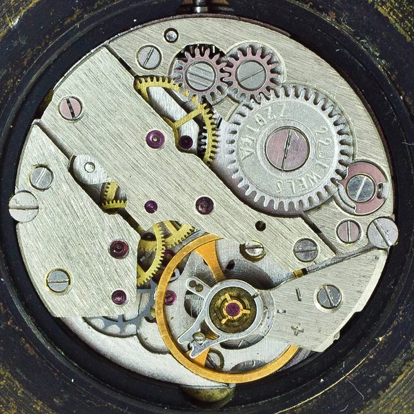 Vieille Horloge Vieux Chronographe Mécanisme Horloge Engrenage — Photo