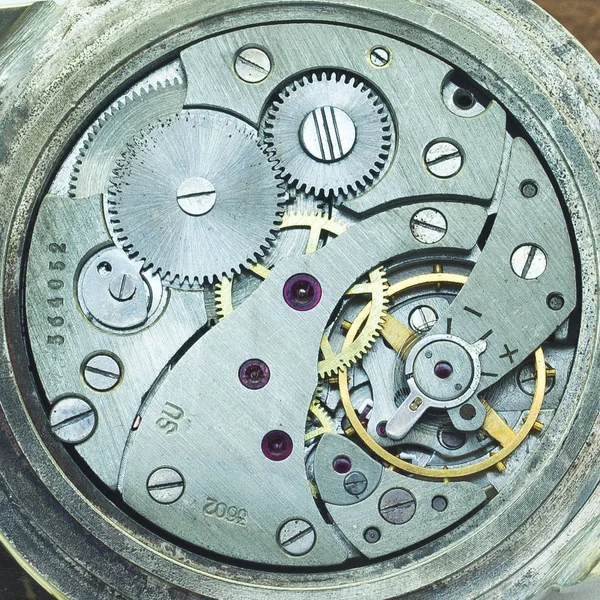 Vieille Horloge Vieux Chronographe Mécanisme Horloge Engrenage — Photo