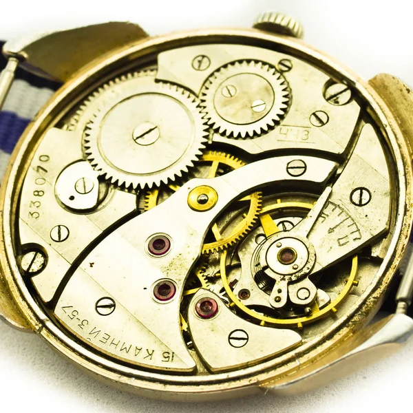 Old Clock Old Chronograph Clockwork Mechanism Gear Stock Photo
