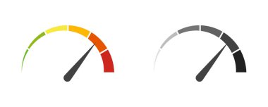 Hız göstergesi hız göstergesi otomatik gösterge paneli ikonları izole etti. Hızlı zaman kavramı. Hızlı hareket tasarımı. Hız göstergesi simgesi.