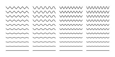 Beyaz arkaplanda soyut bir dalga oluşturuldu. Dekorasyon elemanı. Geometrik tasarım. Vektör illüstrasyon okyanusu. Vektör çizgisi tasarımı. Vektör ses dalgası. Vektör grafik kümesi.