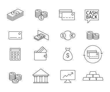 Para birimi değişim hattı simgeleri. Finansal ok grafiği. Stok çizimi. Sembol değişimi. Vektör düz çizim. Madeni para ikonu vektörü. Vektör illüstrasyonu.