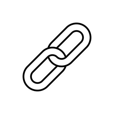 Zincir simgesi izole vektör elementi. Vektör illüstrasyon nesnesi. Hiper bağlantı zinciri sembolü. Düz basit vektör simgesi. Bağlantı zinciri simgesi tasarımı.